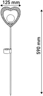 Näve Decoratie-lamp solar Hart, aardspies, LED 2x zwart