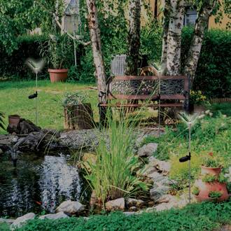 Näve Decoratie-lamp solar vlinder, aardspies, RGB-LED staal, groen