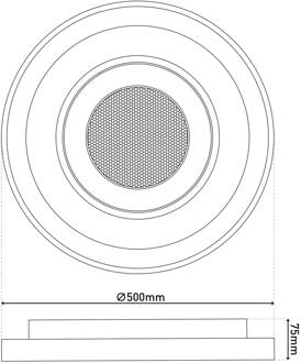 Näve Doira LED plafondlamp, wit, metaal, Ø 50 cm, CCT, afstandsbediening