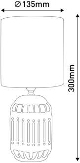 Näve Erida tafellamp, keramiek en textiel, lichtblauw