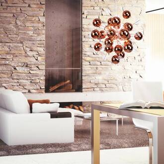 Näve Hanglamp Explosion met koperen bollen koper, helder