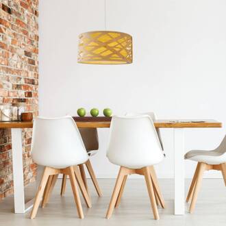 Näve Hanglamp Finja met kap in bamboe-optiek licht hout