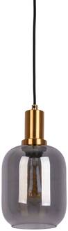 Näve Hanglamp Fumo, rookglas, 1-lamp, Ø 21cm zwart, goud, rookgrijs-transparant