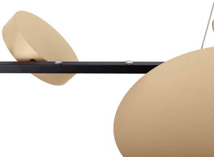 Näve Hanglamp Tessa zwart/beige 110cm Touchdim CCT 4-lamps. zwart, beige