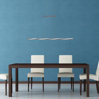 Näve In hoogte verstelbare LED hanglamp Swirl, dimbaar chroom