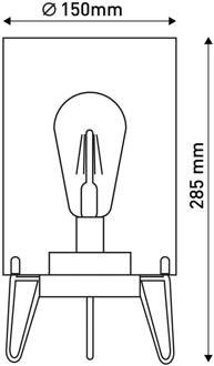 Näve LED buiten sfeerlamp Lonna, batterij, glas, metaal zwart, helder
