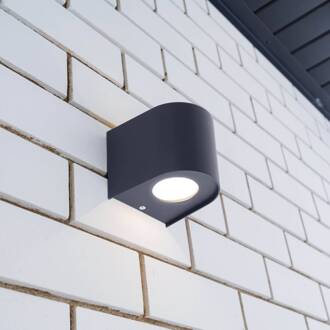 Näve LED buiten wandlamp ALECTO, zwart, hoogte 10 cm, IP54 up/down