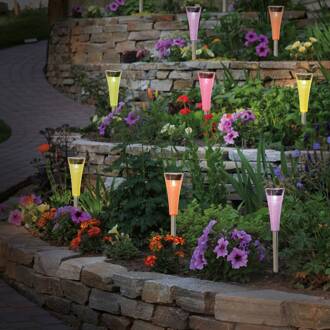 Näve LED decoratie-lamp solar 4180702 bont aardspies 10 roestvrij staal, geel, groen, rood, paars, oranje