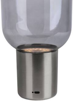 Näve LED decoratie-tafellamp Albero met accu voet staal staal, gesatineerd, transparant