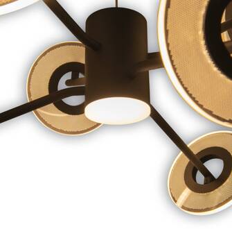 Näve LED hanglamp Discus in zwart, 6-lamps