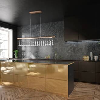 Näve LED hanglamp Nobilis, dimbaar, nikkel satijn nikkel satijn, transparant