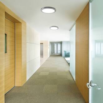 Näve LED plafondlamp Bonus, magnetische ring Ø 33 cm mat chroom, wit