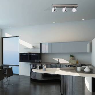 Näve LED plafondlamp Jericho 3-lamps chroom, wit