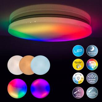 Näve LED plafondlamp Rainbow, dimbaar, RGBW nachtlampje wit