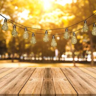 Näve LED solar-lichtketting gloeilamp, 10-lamps. zwart, helder