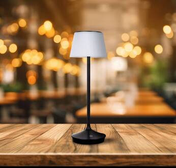 Näve LED solar-tafellamp Emmi CCT oplaadbaar, zwart zwart, wit