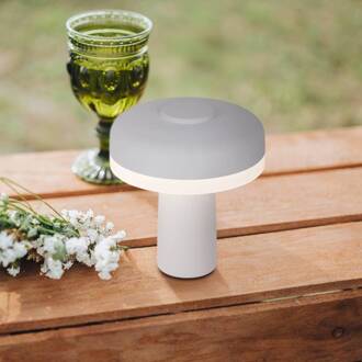 Näve LED tafellamp Pilu, wit, hoogte 16,5 cm metaal touchdim