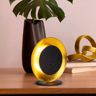 Näve LED tafellamp Solan, zwart/goud, zonne-energie, IP54