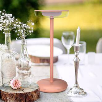 Näve LED terraslamp Pasi, roze Hoogte 26 cm Metaal Touch