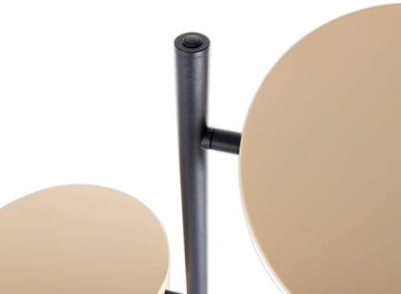 Näve LED vloerlamp Tessa zwart/beige 165 cm Touchdim CCT 2-lamps. zwart, beige