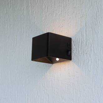 Näve LED wandlamp Cube accu, magnetisch, zwart