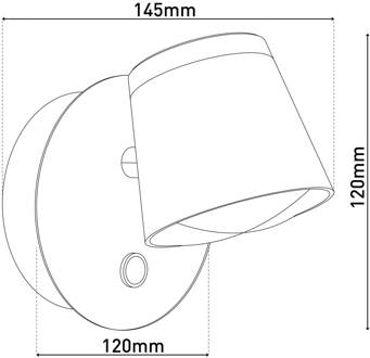Näve LED wandlamp Tondo accu, magnetisch, zwart