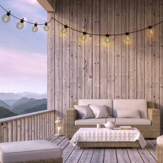 Näve LED-zonnelichtketting CADENA, 2.500 K, zwart 10-lamps 10 m zwart, helder