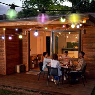 Näve LED-zonnelichtketting CADENA, RGB, zwart, 10-lamps, 10 m zwart, helder