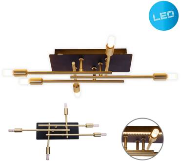 Näve Plafondlamp Ancona 5-lamps, messing/zwart messing, zwart