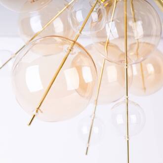 Näve Plafondlamp Explosion met amberkleurige bollen amber, transparant