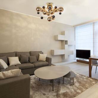 Näve Plafondlamp Explosion met gouden bollen goud, zwart