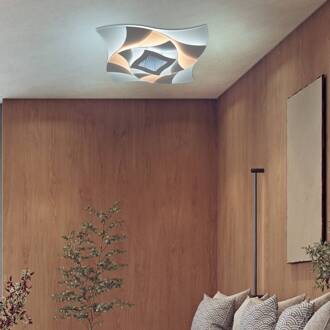 Näve Plafondlamp Liora, wit, metaal, lengte 46 cm, CCT, 3D