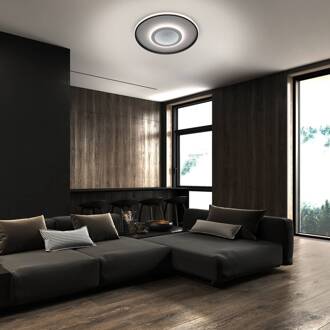 Näve Plafondlamp Redona, wit/zwart, Ø 50 cm, CCT, 3D wit, zwart