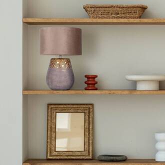 Näve Tafellamp Bronco, beige, keramiek/kunstleer, hoogte 39 cm