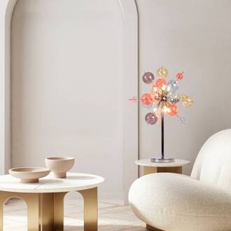 Näve Tafellamp Explosion, glas, pastelkleurig, chroom, G9 pastelkleurig. chroom