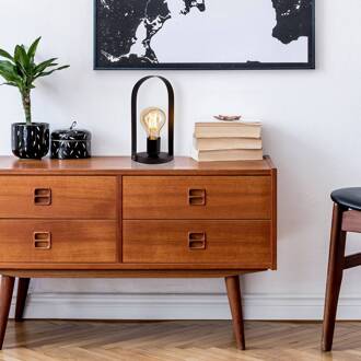 Näve Tafellamp Faro van metaal, zwart