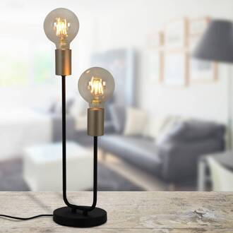 Näve Tafellamp Modo, 2-lamps, zwart zwart, goud