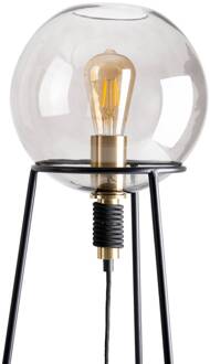 Näve Tafellamp Stelo met glasbol-kap helder, zwart, goud