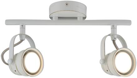 Näve Tweeflammige led plafondspot Tessa, wit antiek antiek wit