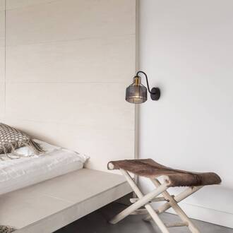 Näve Wandlamp Foro, 1-lamp, zwart/goud zwart, goud