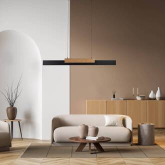 Näve Wiebke hanglamp, zwart hout detail 120,5 cm dimbaar zwart, licht hout