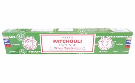 Nag champa Satya Nag Champa wierook stokjes - Patchouli - 20x - 15 gram Mintgroen