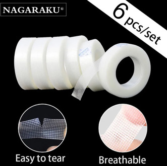 NAGARAKU Eyelash Extension Makeup 6 PCS/Set Breathable Easy to Tear Micropore Medical Tape Professional Supply Lashes Tape
