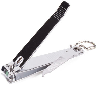 Nagelknipper - met vijl - metaal - zilver - aan ketting - 8 cm - nagel verzorging