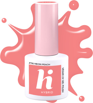 Nagellak Hi Hybrid #116 Hybrid UV Gel Polish Neon Peach 5 ml