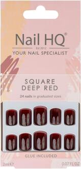 Nagellak Nail HQ Square Deep Red Nails 24 st