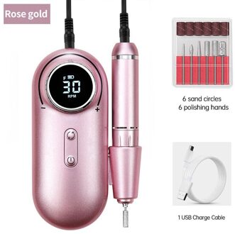 Nagels Boor Machine Draagbare Frees Voor Nail Polijsten 30000 Rpm Professionele Nagels Sander Boor Voor Nail Art Salon 30000RPM roze-B