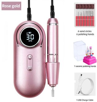 Nagels Boor Machine Draagbare Frees Voor Nail Polijsten 30000 Rpm Professionele Nagels Sander Boor Voor Nail Art Salon 30000RPM roze-C