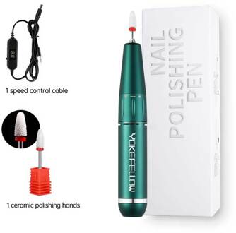 Nagels Boor Machine Draagbare Frees Voor Nail Polijsten 30000 Rpm Professionele Nagels Sander Boor Voor Nail Art Salon 35000RPM groen-A