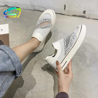 NAICEN Women Platform Sneakers Fashion Casual Shoes Chunky Sneaker Ladies Mesh Slip On Vulcanized Shoes Woman Orange Trainers